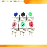 Adaptador Tomada Múltipla Benjamim Cubo Power 6 Saídas - Branco com Detalhes Coloridos - imagem 4