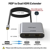 Expanda sua Tela: Adaptador Mini DisplayPort para 2x HDMI 4K@60Hz MST/SST - imagem 3