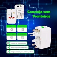 Adaptador de Tomada Universal 150 Países: Viagem Sem Limites Bivolt! - imagem 3