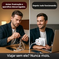 Adaptador Universal de Tomada 3 USB + 1 Tipo-C: Carregamento Rápido 3.4A para +150 Países - imagem 5