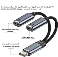 Adaptador USB-C 2 em 1 100W: Carregue e Ouça no iPhone 16 - imagem 1