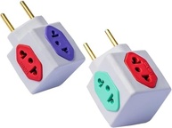 Kit 2 Adaptadores de Tomada Benjamim Power Cubo Giratório 4 Entradas Bivolt 10A/20A - imagem 1