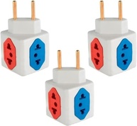 Kit 3 Adaptadores de Tomada Cubo Colorido 4 Saídas - 10A/20A - imagem 2