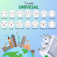 Kit 2 Adaptadores de Tomada Universal Bivolt 150+ Países | Portátil e Seguro para Viagens Internacionais - imagem 3