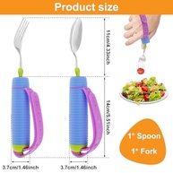 Utensílios Adaptáveis para Idosos com Alças Antiderrapantes - Garfo e Colher Ergonômicos para Tremor e Artrite - imagem 4