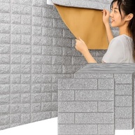 Kit Placas Adesivas Tijolinho 3D - Revestimento Autocolante Decorativo Impermeável para Quartos, Salas e Banheiros - imagem 4