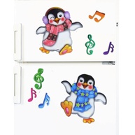 Adesivo 3D Pinguim Musical para Geladeira - Decoração Criativa e Divertida - imagem 1