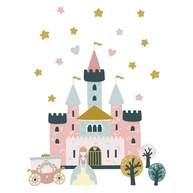 Adesivo de Parede Princesa Castelo e Carruagem 21 Peças - Decore o Quarto dos Sonhos - imagem 1