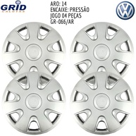 Jogo 4 Calotas Aro 15 VW Fox City 2003-2009 Grid GR066AR com Adesivo Logo Resinado - imagem 4