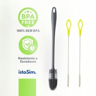 Kit Escovas para Garrafas e Canudos - Silicone Antiodor com Gancho Adesivo - imagem 5