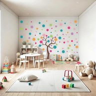 Adesivo de Parede Árvore com Bolas Coloridas + Kit 50 Bolas - Decoração Infantil Moderna - imagem 5