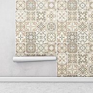 Adesivo de Azulejo Cozinha: Bege e Marrom - imagem 1