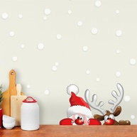 Adesivo de Natal Papai Noel, Rena e Neve - Decoração Mágica para Paredes e Portas - imagem 2