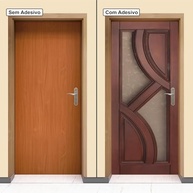 Adesivo Decorativo para Porta de Madeira Marrom Escuro - Transforme Sua Decoração com Estilo - imagem 4