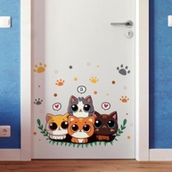 Adesivo Decorativo Gatos Infantil Lavável e Seguro - Ideal para Quartos e Portas de Crianças - imagem 5