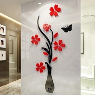 Adesivo de Parede 3D em Acrílico - Decoração Romântica e Moderna para Sala e Quarto - imagem 1