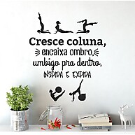 Adesivo Frase Pilates Cresce Coluna – Decoração Motivacional - imagem 1