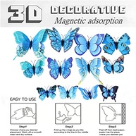 Adesivo de Parede Borboleta 3D Azul - Decoração Magnética Removível para Festas e Quartos Infantil - imagem 5