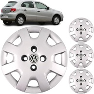 Jogo 4 Calotas Aro 13 VW Gol G5/G6 2008-2014 Grid com Adesivo Logo Resinado - imagem 2