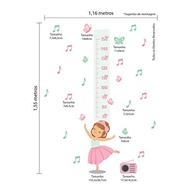 Adesivo de Parede Infantil Bailarina Régua 155cm - Kit com 51 Peças para Quarto de Menina - imagem 4