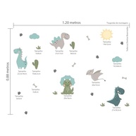 Adesivo de Parede Dinossauros Jurassic Baby - Kit Completo 1m² para Decoração Infantil - imagem 3