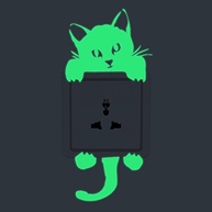 Adesivo de Parede Gato Luminoso 3D - PVC Brilha no Escuro para Decoração de Quarto Infantil - imagem 1