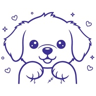 Adesivo Cachorro Fofinho Golden Filhote - Design Encantador para Carro, Moto, Notebook e Paredes (Azul Marinho, 13x10cm) - imagem 1