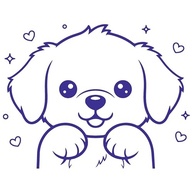 Adesivo Cachorro Fofinho Golden Filhote - Design Encantador para Carro, Moto, Notebook e Paredes (Azul Marinho, 13x10cm) - imagem 2