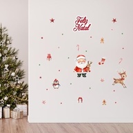 Adesivo de Parede Natalino com Papai Noel, Pinguim e Renas - Kit Completo para Decoração Festiva - imagem 4