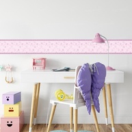Adesivo de Parede Infantil Dinossauro Rosa - Decoração Lúdica para Quarto de Menina - imagem 1