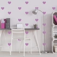 Adesivo de Parede Infantil Coração Lilás - Kit com 55 Peças para Decoração Divertida - imagem 1