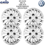 Jogo 4 Calotas Aro 13 VW Gol G5/G6 2008-2016 Grid GR115CA com Adesivo Logo Resinado - imagem 4