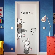 Adesivo Decorativo Infantil Gatos - Lavável, Seguro e Fácil Aplicação para Quarto de Bebê - imagem 4