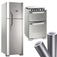 Adesivo Envelopamento Prata Inox 2m x 60cm - Transforme sua Cozinha com Estilo e Proteção - imagem 1
