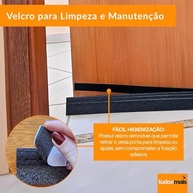 Veda Porta Rodinho Adesivo 80cm com Bloqueio de Insetos, Poeira, Água e Ruído - Proteção Total para Sua Casa - imagem 4