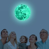 Adesivo de Parede Lua Cheia Fluorescente 12 cm - Efeito Lunar Verde para Decoração de Quarto Infantil - imagem 5