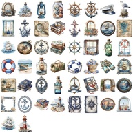 Kit 50 Adesivos Vintage Navegação: Personalize com Estilo - imagem 2