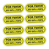 Kit 8 Adesivos 'Não Bata a Porta' 12x5cm em Vinil Resistente - Proteja seu Imóvel com Estilo! - imagem 1