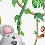 Adesivos Aquarela Floresta Animal para Quartos de Meninas - imagem 1