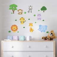 Kit Adesivos Decorativos Infantil Safari - Laváveis, Seguros e Fáceis de Aplicar para Decoração do Quarto Kids - imagem 5