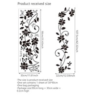 Adesivos de Parede de Borboleta e Flor Preto - Decalque de Arte Floral Removível para Decoração de Ambientes - imagem 3