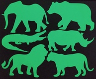 Adesivos Fosforescentes Safari - Brilham no Escuro com Animais da Selva | Decoração Divertida para Quarto Infantil - imagem 1