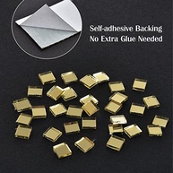 Adesivos de Parede Espelho em Mosaico Quadrado Ouro - 1600 Peças Autoadesivas em Fibra de Vidro Brilhante - imagem 4
