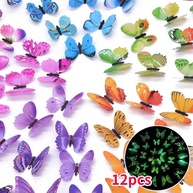 12 Adesivos de Parede Borboleta em PVC - Decoração Artística para Quarto e Halloween - imagem 2