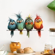 Adesivos de Pássaros Vibrantes 2D - Decalques de Vinil Removíveis para Janelas, Vidro e Metal | Decoração Alegre e Duradoura - imagem 3