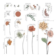 Decalques de Parede Boho Flores e Plantas - Adesivos Decorativos Removíveis para Sala, Quarto e Berçário - imagem 3