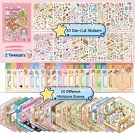 Livros de Adesivos 3D Reutilizáveis - 20 Cenas Terapêuticas para Alívio do Estresse e Diversão Familiar - imagem 3