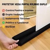 Protetor Veda Porta Rolinho 80cm: Adeus Insetos, Poeira e Frio! | Encaixe Duplo - imagem 3