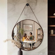 Espelho Redondo Adnet 60cm - Design Escandinavo com Suporte em Alumínio | Ideal para Sala, Quarto e Banheiro - imagem 1