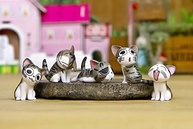 9 Estatuetas de Gato em Miniatura - Adornos Fofos para Artesanato, Terrário e Decoração - imagem 5